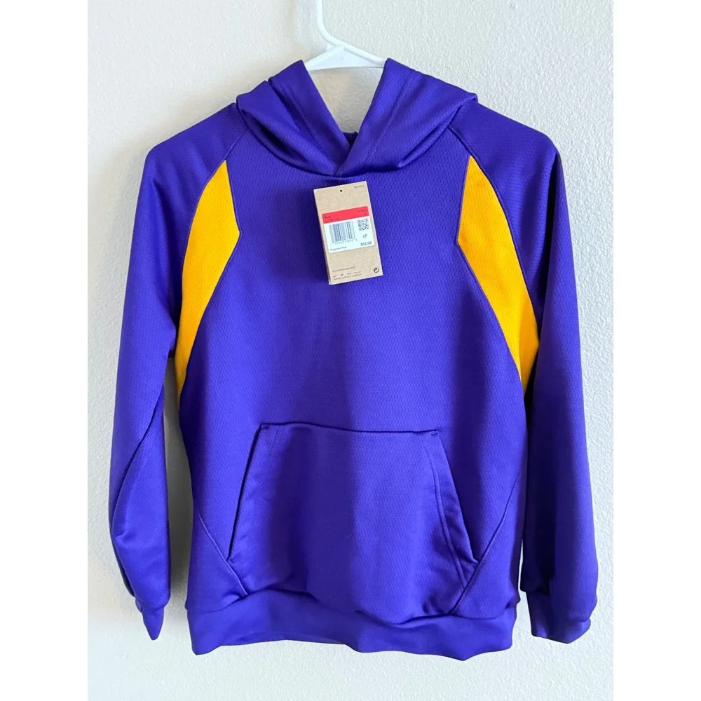 Nike NWT Kobe Bryant Kids Basketball Hoodie and Shorts‎ Set Purple Yellow L/XL - Picture 3 of 9